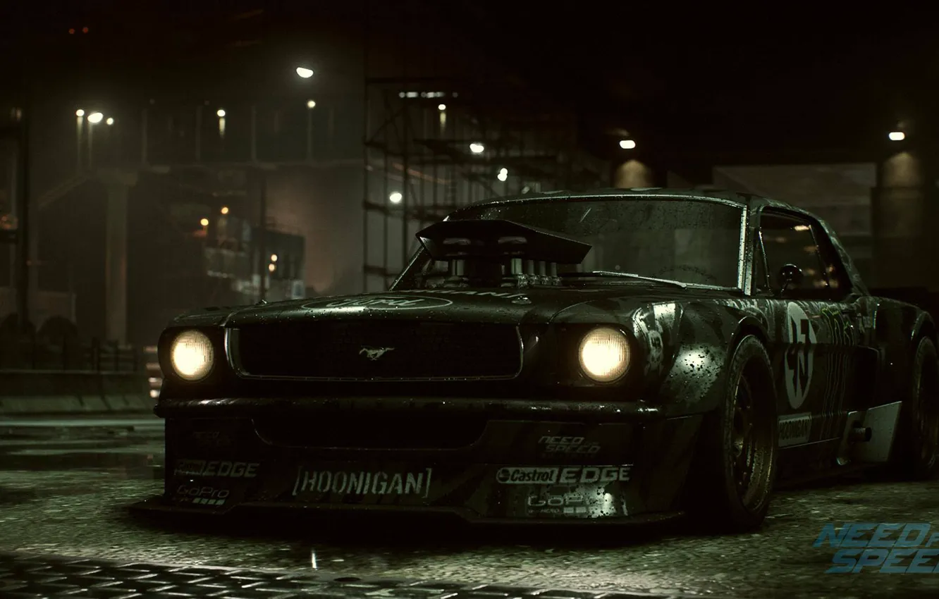 Photo wallpaper Mustang, Ford, Need for Speed, 1965, RTR, Ken Block, Game, 2015
