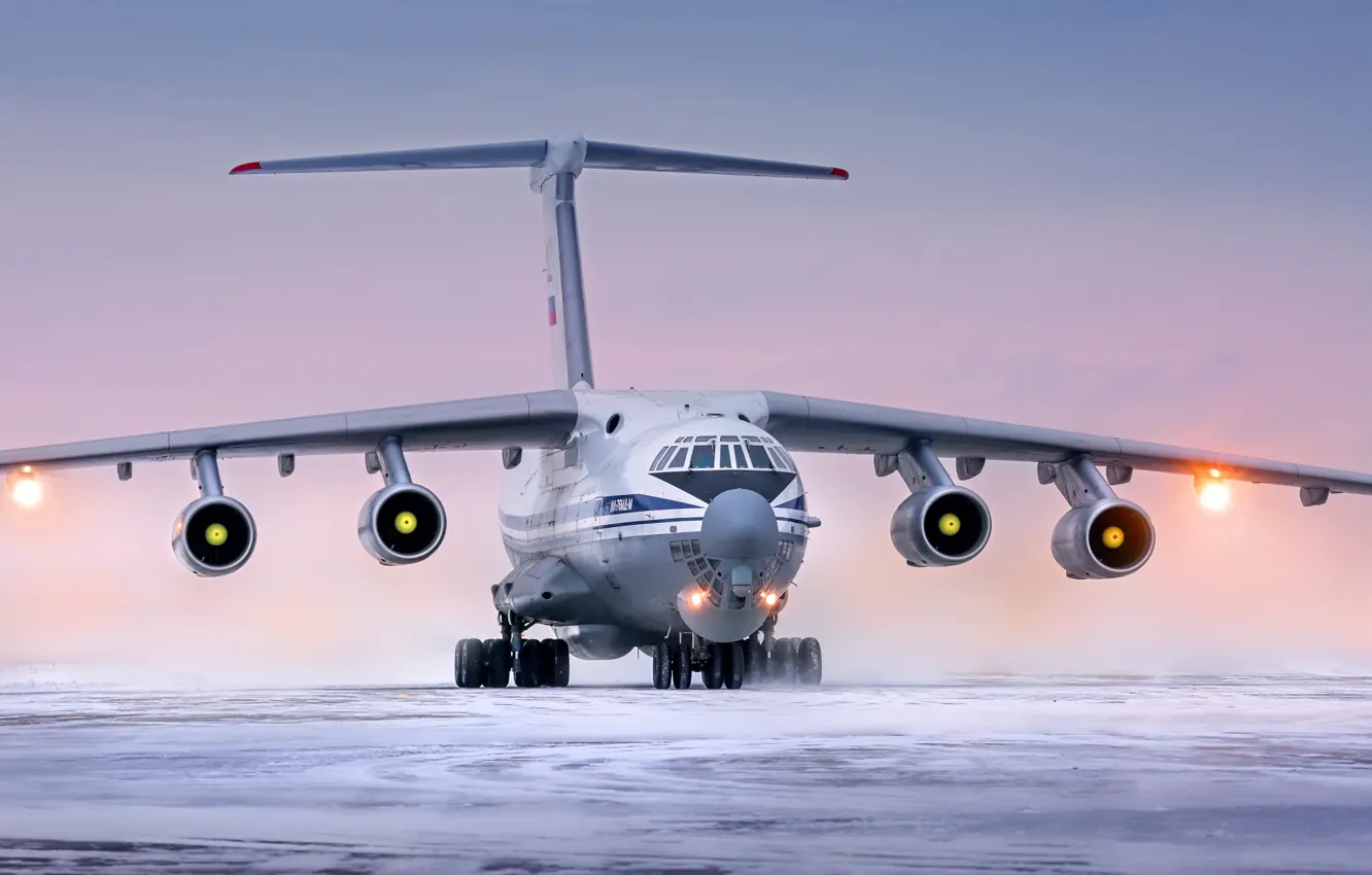 Photo wallpaper winter, the plane, Russian, The Il-76, Soviet, transport, Ilyushin