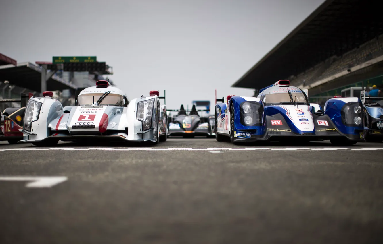 Photo wallpaper Audi, prototype, Toyota, Le Mans 24 2013