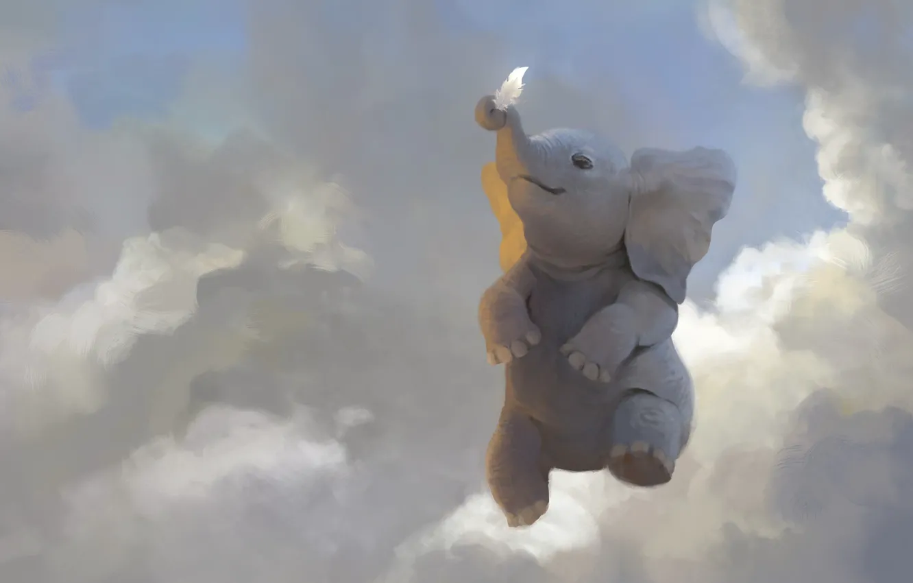 Photo wallpaper mood, art, elephant, children's, Follow Your Dreams, Leesha Hannigan