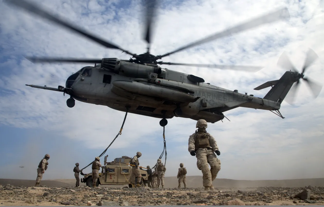 Photo wallpaper weapons, army, soldiers, helicopter, landing