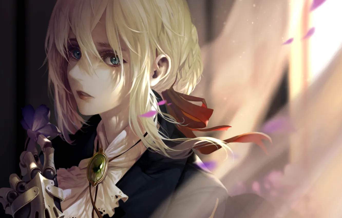 Photo wallpaper girl, flowers, Violet Evergarden