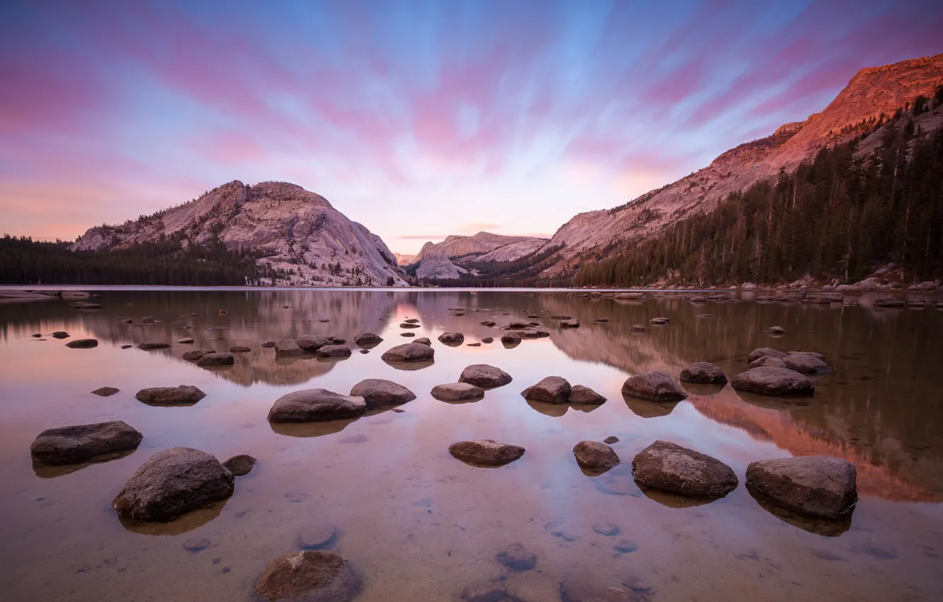 Photo wallpaper water, mountains, apple, mac, Yosemite