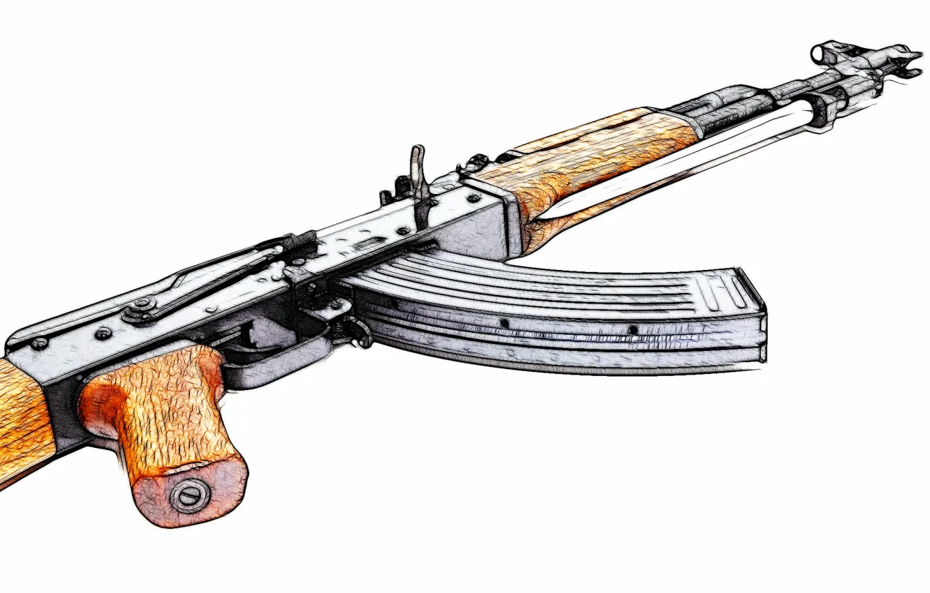 Photo wallpaper weapons, background, machine, Kalashnikov, AKM