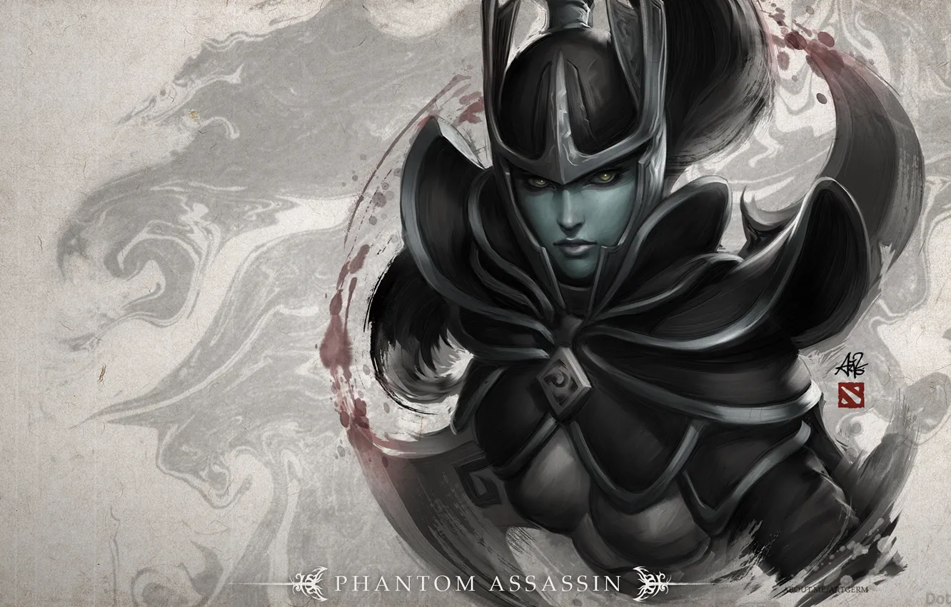 Photo wallpaper helmet, Valve, dota 2, Phantom Assassin, IceFrog, Dager