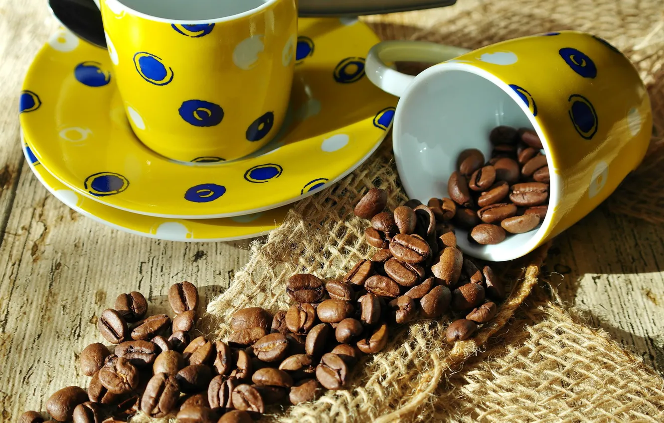 Photo wallpaper Coffee, Cup, coffee beans