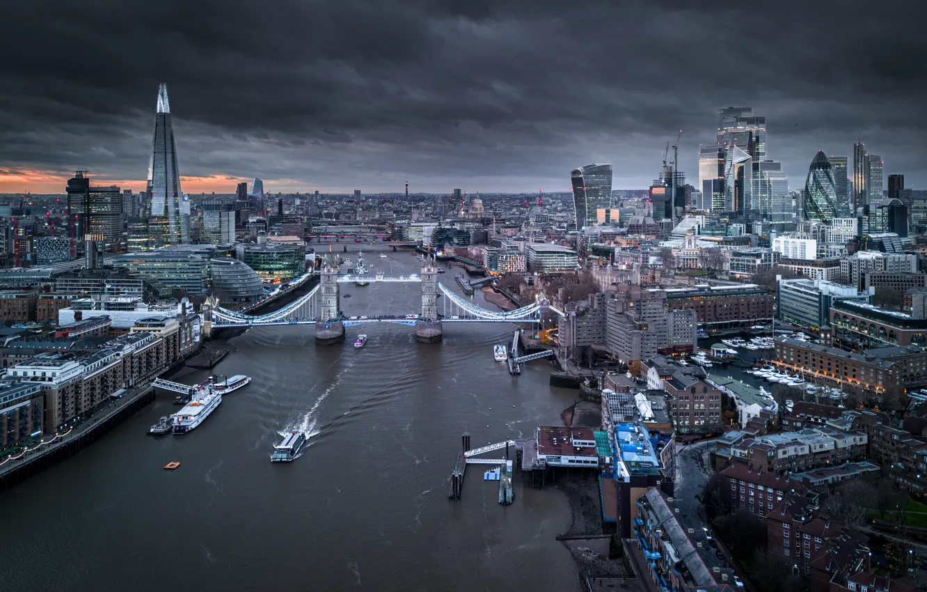 Photo wallpaper the city, London, England