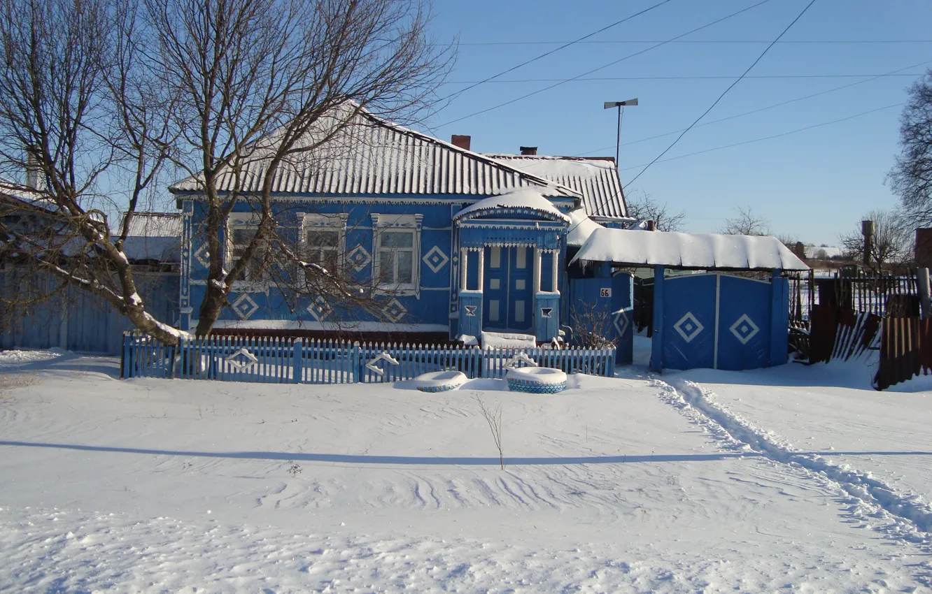 Photo wallpaper winter, waiting for a miracle, our house