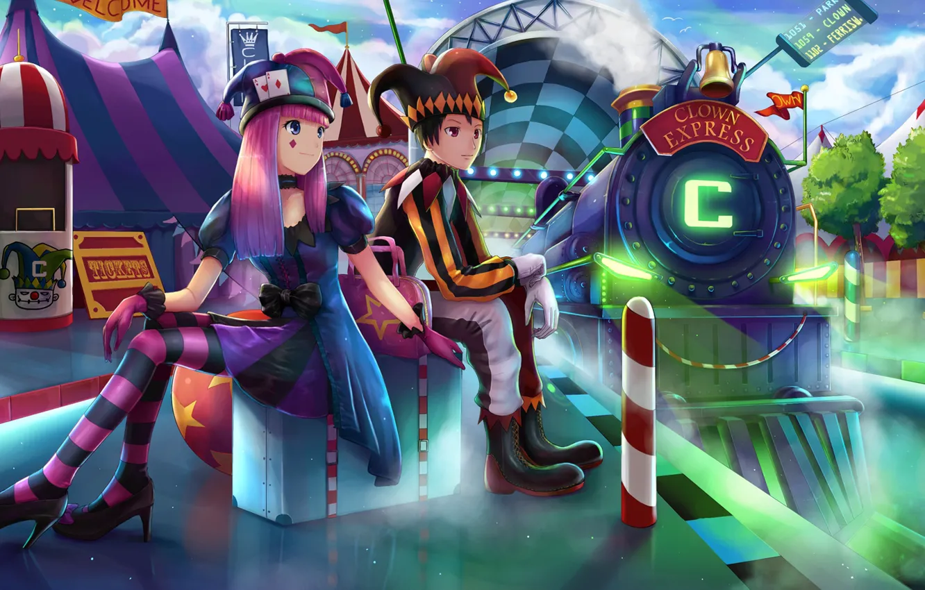 Photo wallpaper clown, circus, jester