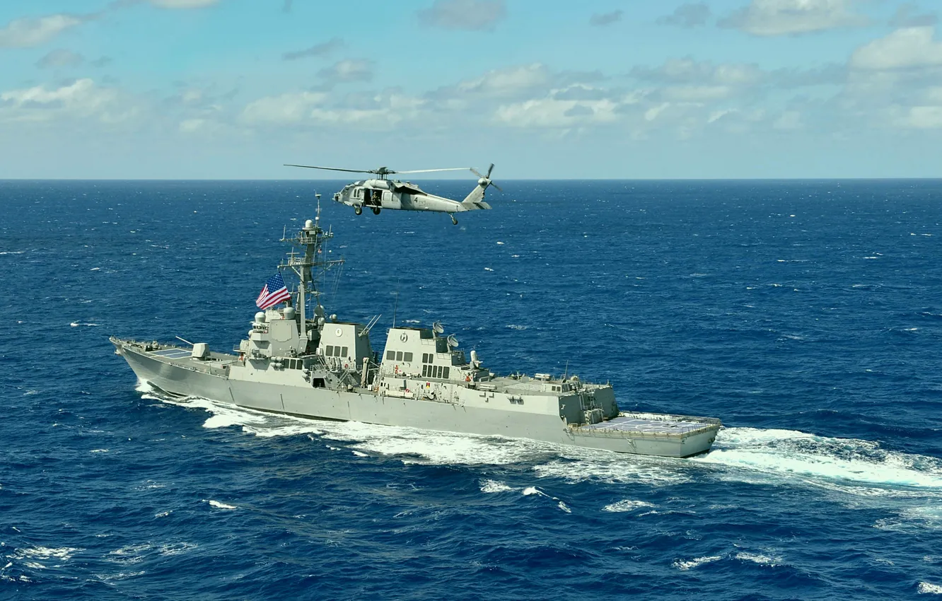 Photo wallpaper destroyer, USS William P Lawrence, DDG100