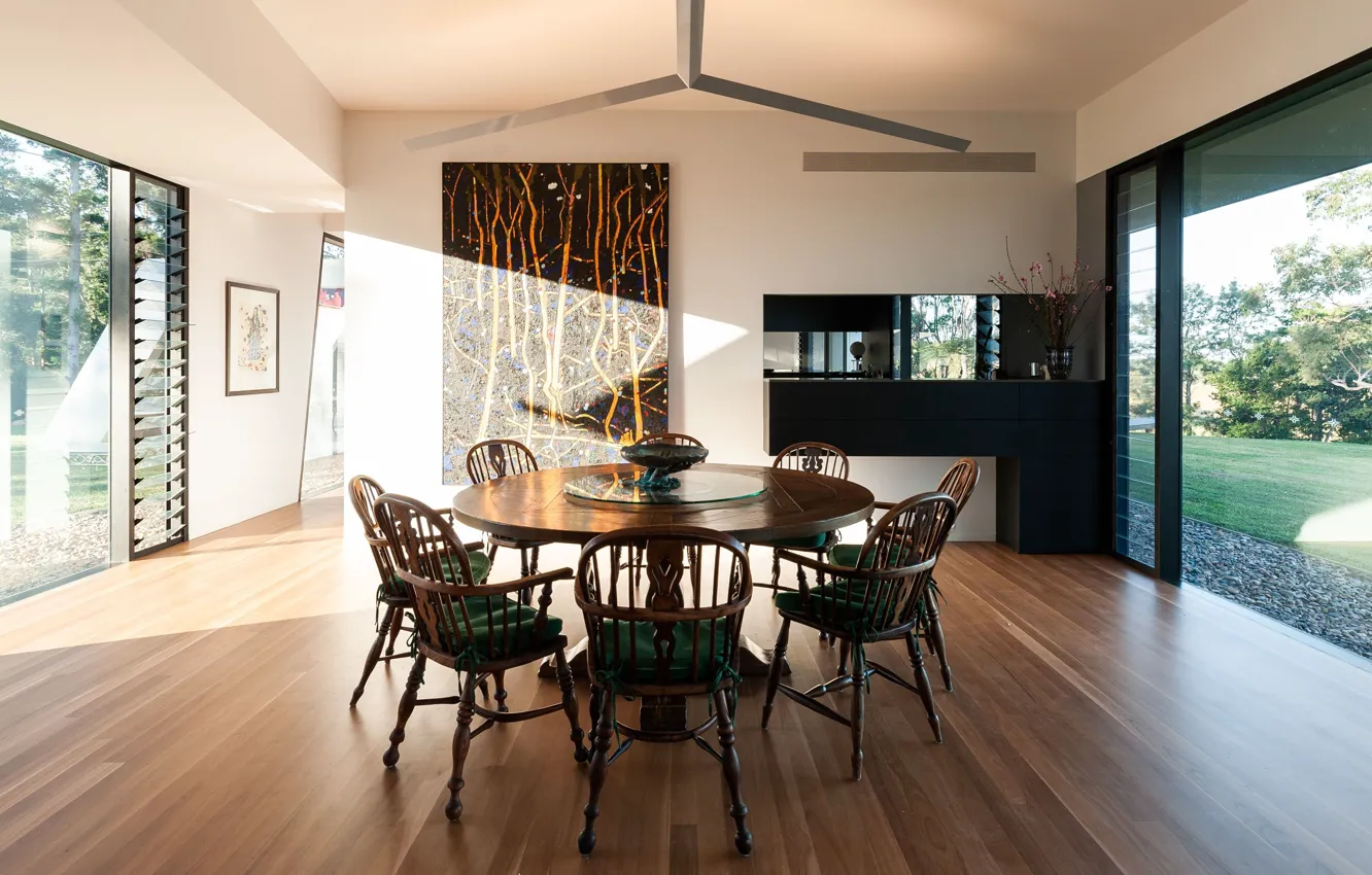 Photo wallpaper design, style, Villa, interior, Australia, Australia, dining room, Byron Bay