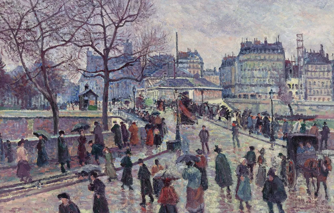 Photo wallpaper picture, 1896, the urban landscape, Maximilien Luce, Maximilien Luce, Paris. Bridge Of The Archdiocese Of