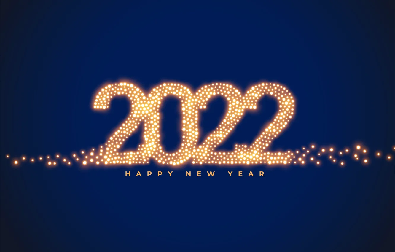 Photo wallpaper figures, New year, blue background, illumination, 2022