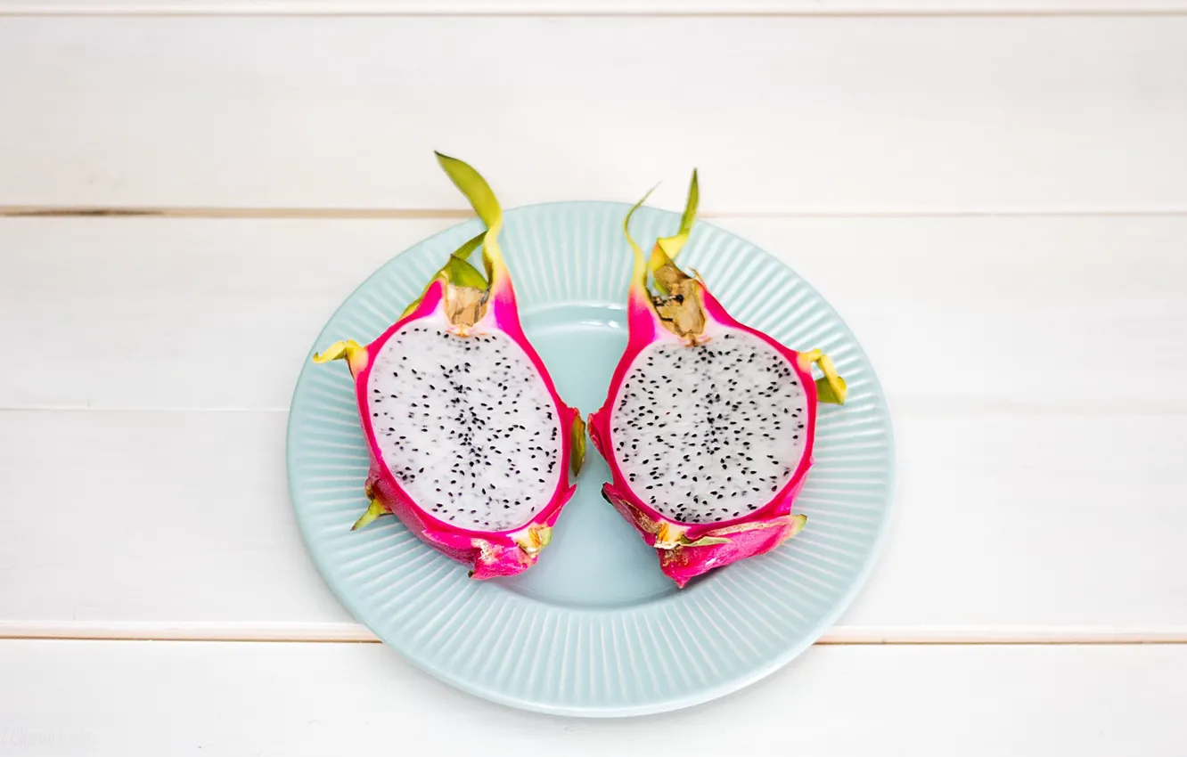 Photo wallpaper plate, exotic, pitaya, dragon fruit