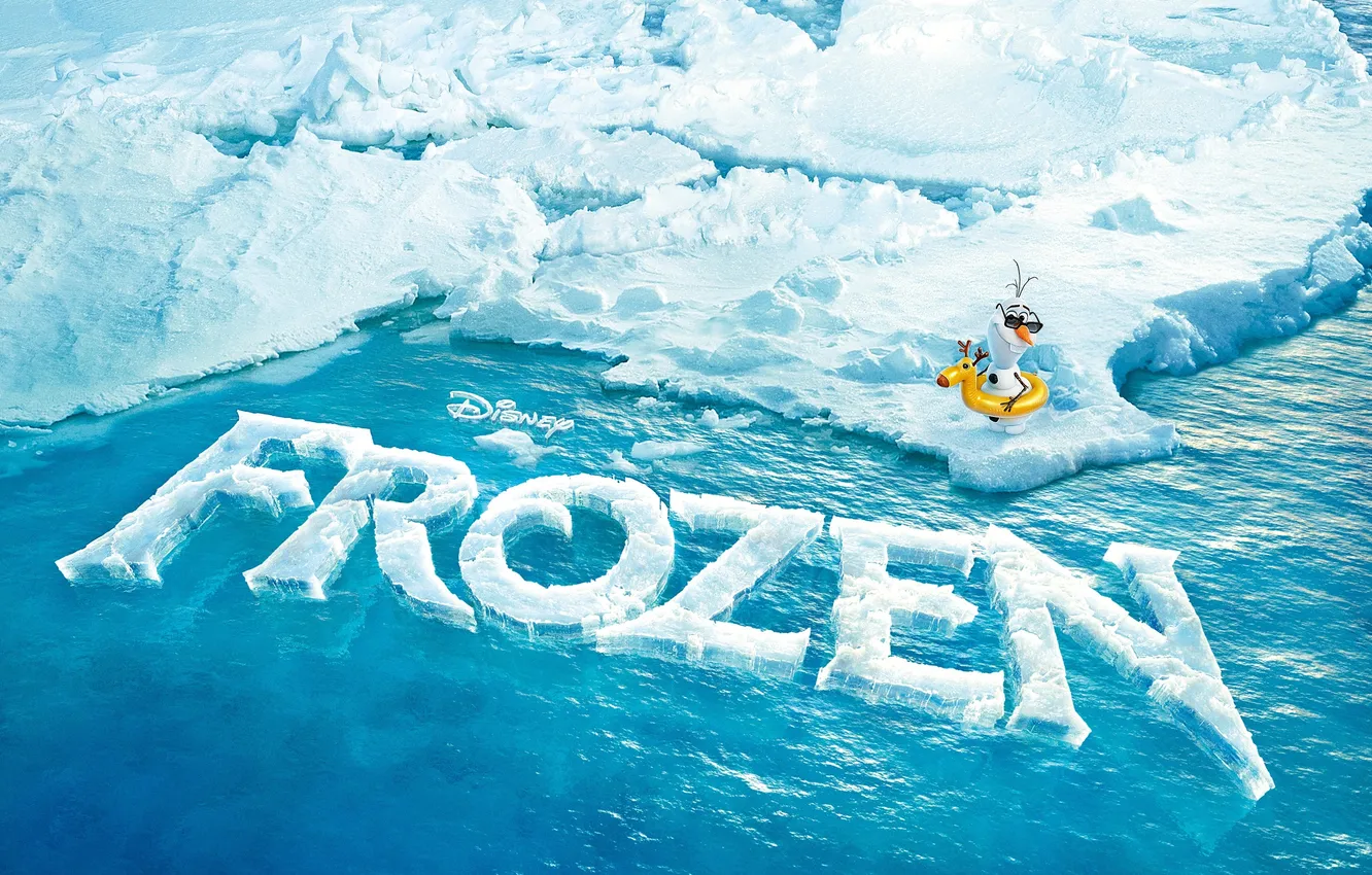 Photo wallpaper ice, letters, the ocean, the film, texture, iceberg, Frozen, Disney