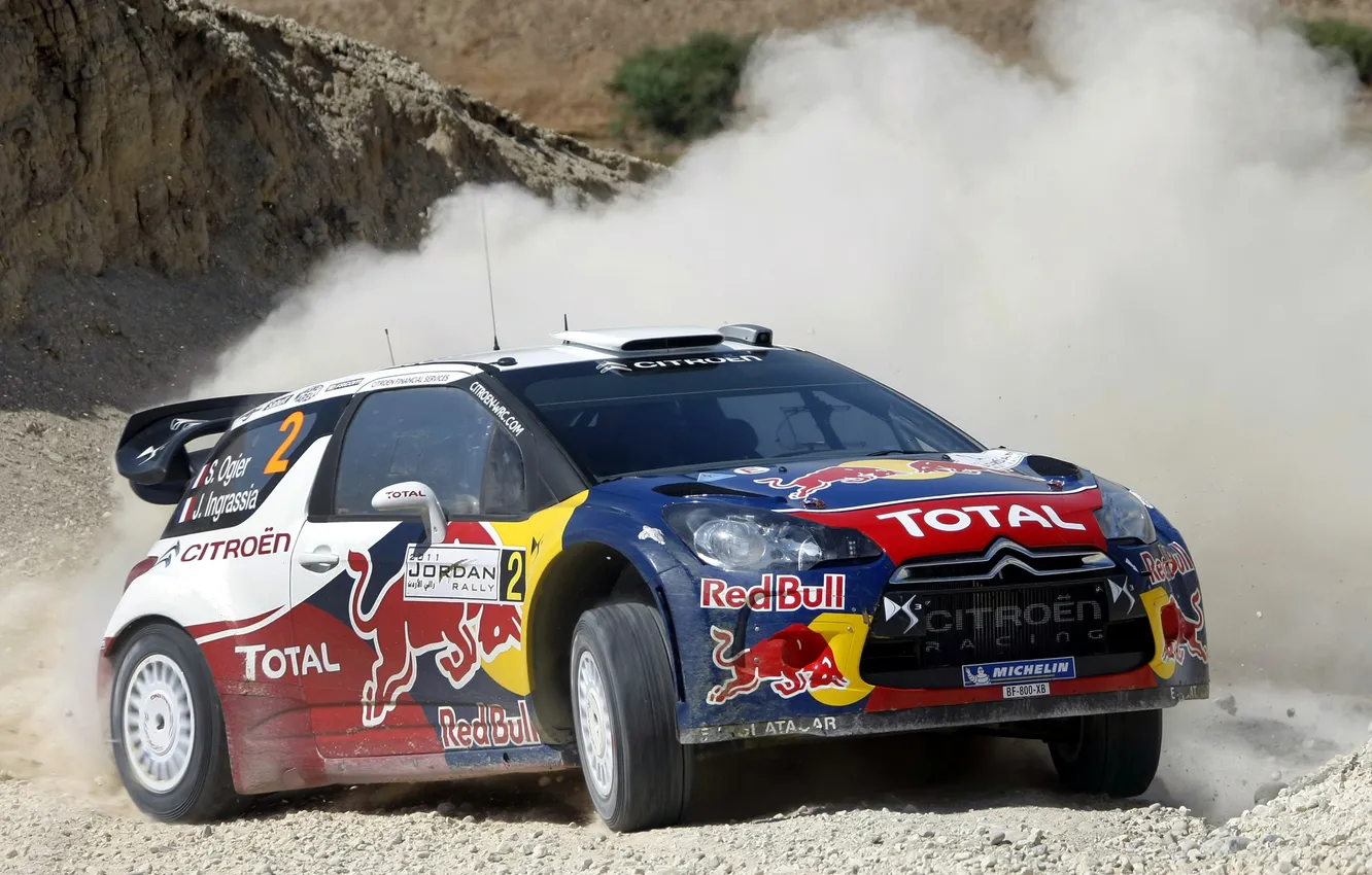 Photo wallpaper race, Citroën, dust, Race, DS3, rally, WRC, dust