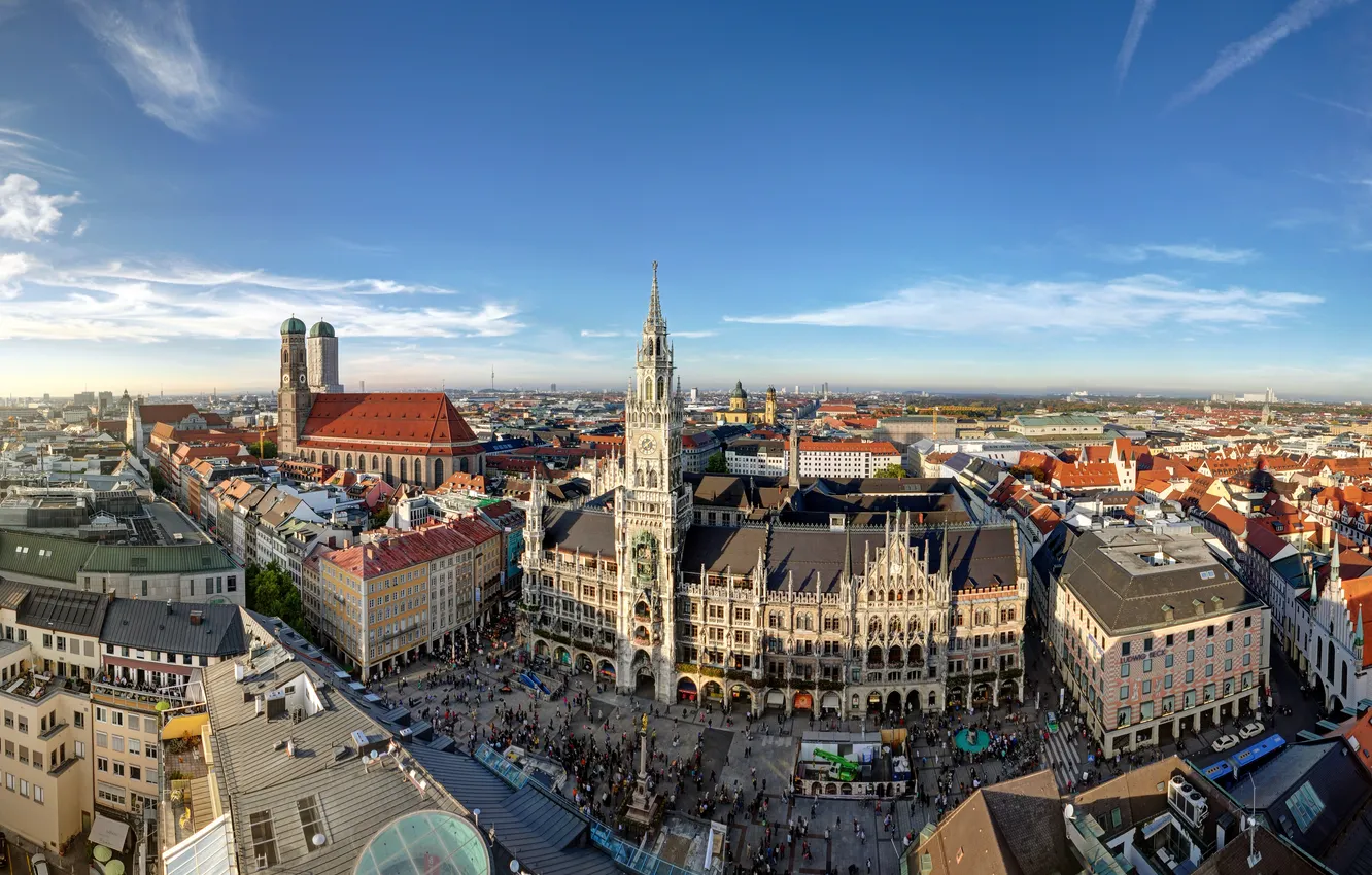 Photo wallpaper people, home, Germany, area, the view from the top, Palace, Munich