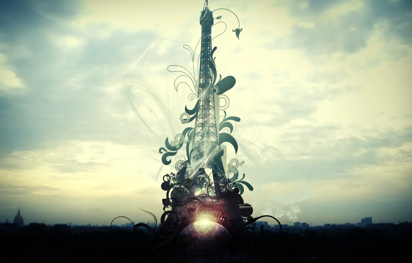 Photo wallpaper treatment, Eiffel tower