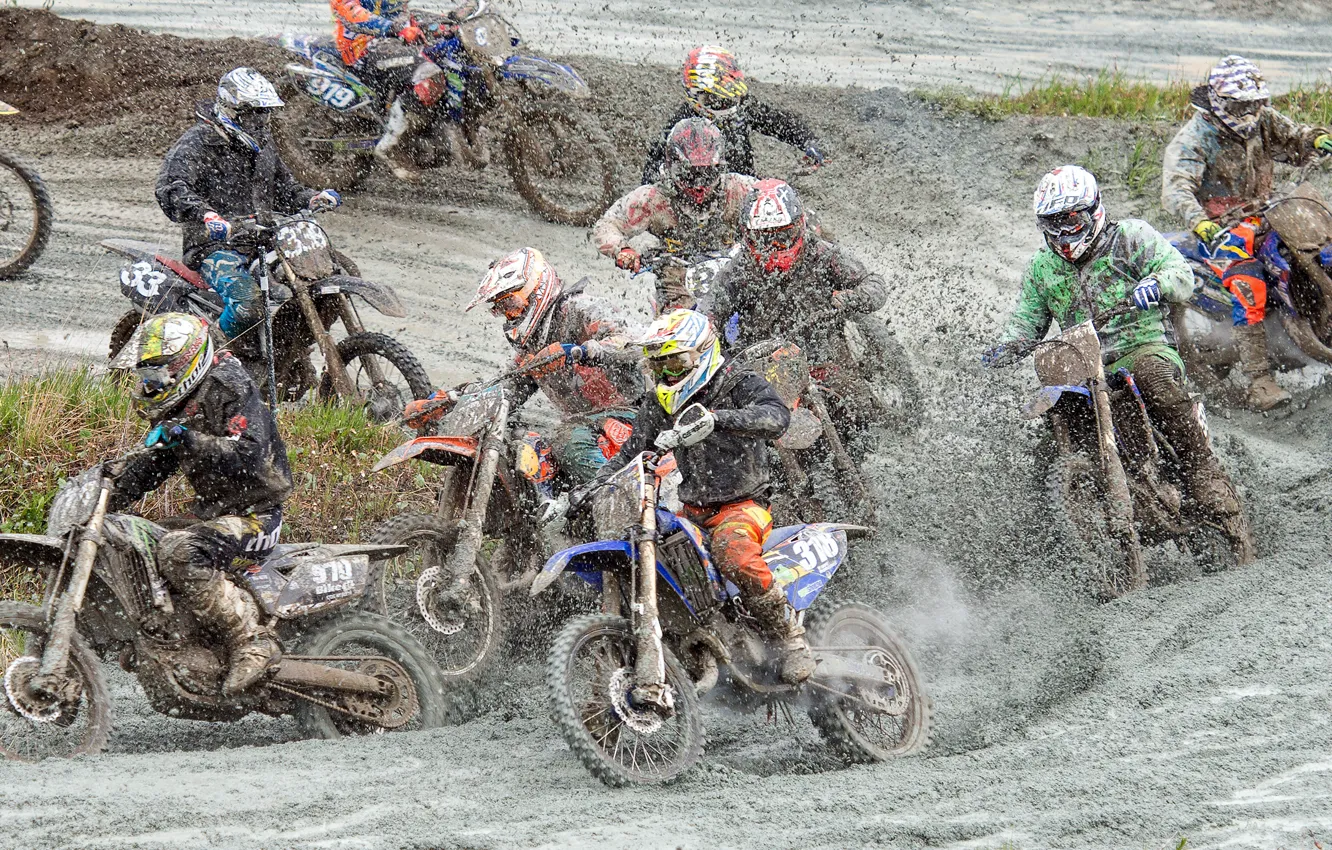 Photo wallpaper race, sport, track, dirt, Motocross