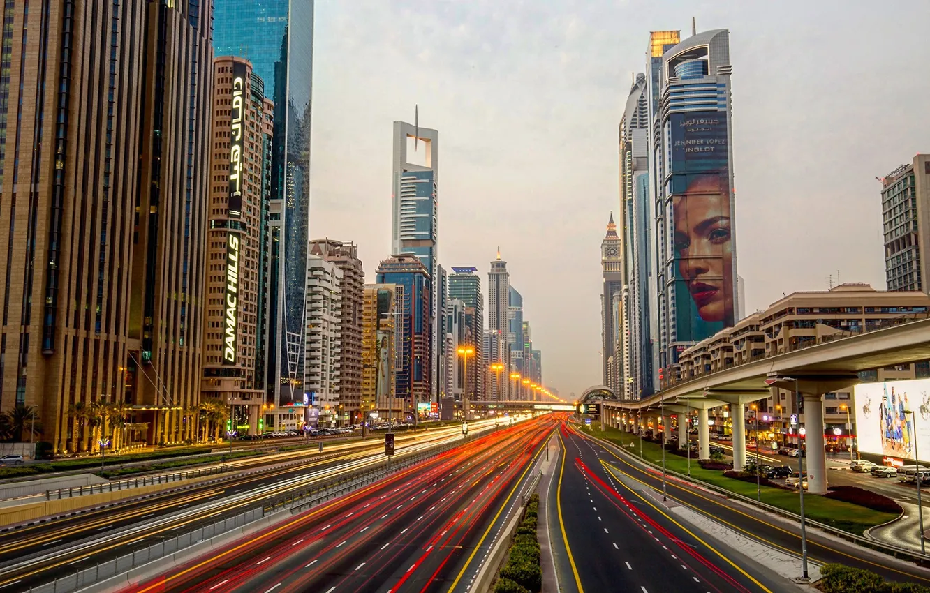 Photo wallpaper Dubai, UAE, Sheikh Zayed Highway