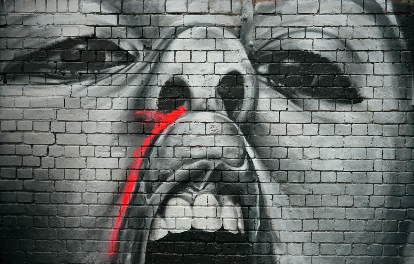Photo wallpaper wall, graffiti, figure