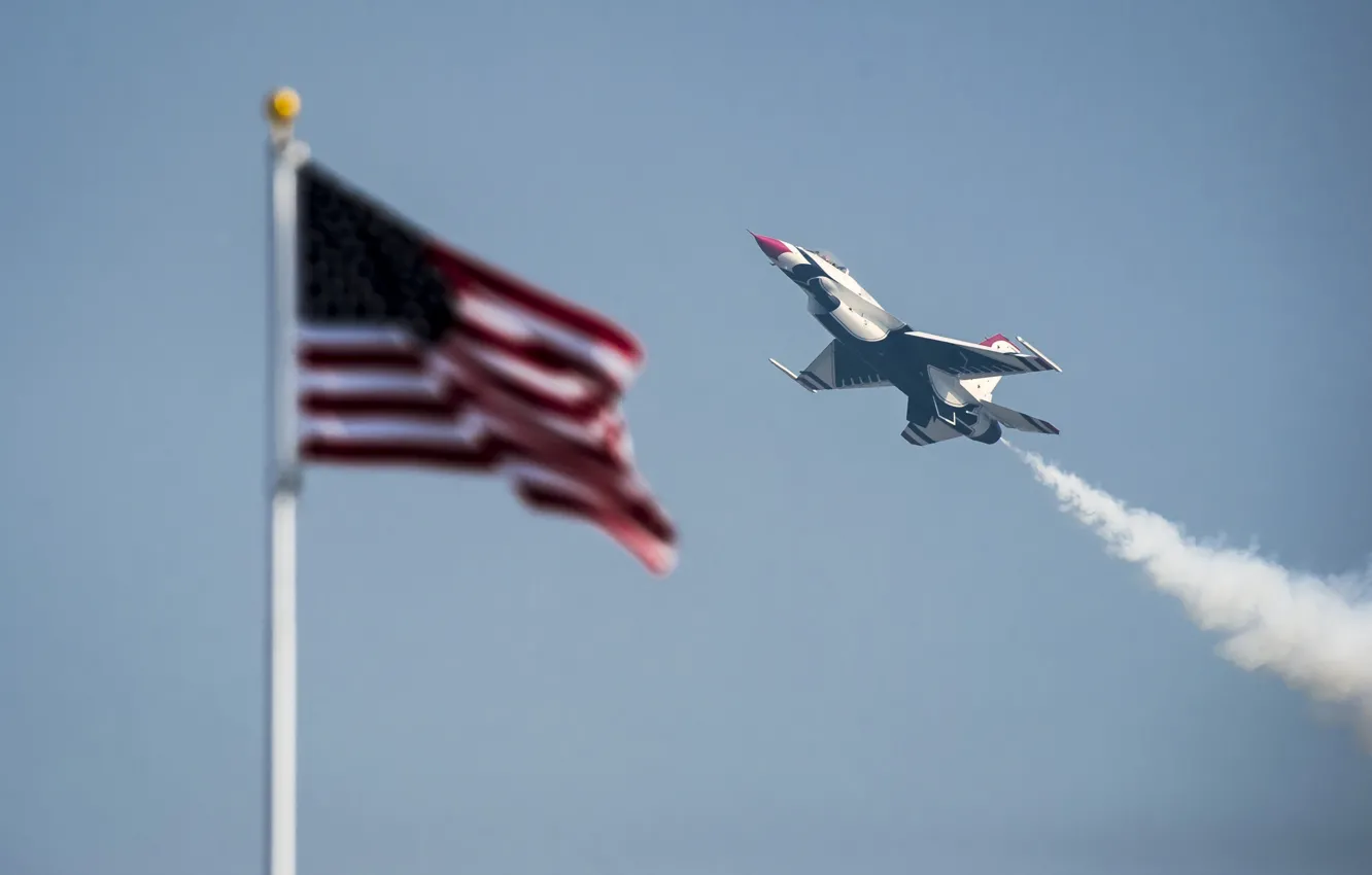 Photo wallpaper Thunderbird, US Air Force, Aircraft