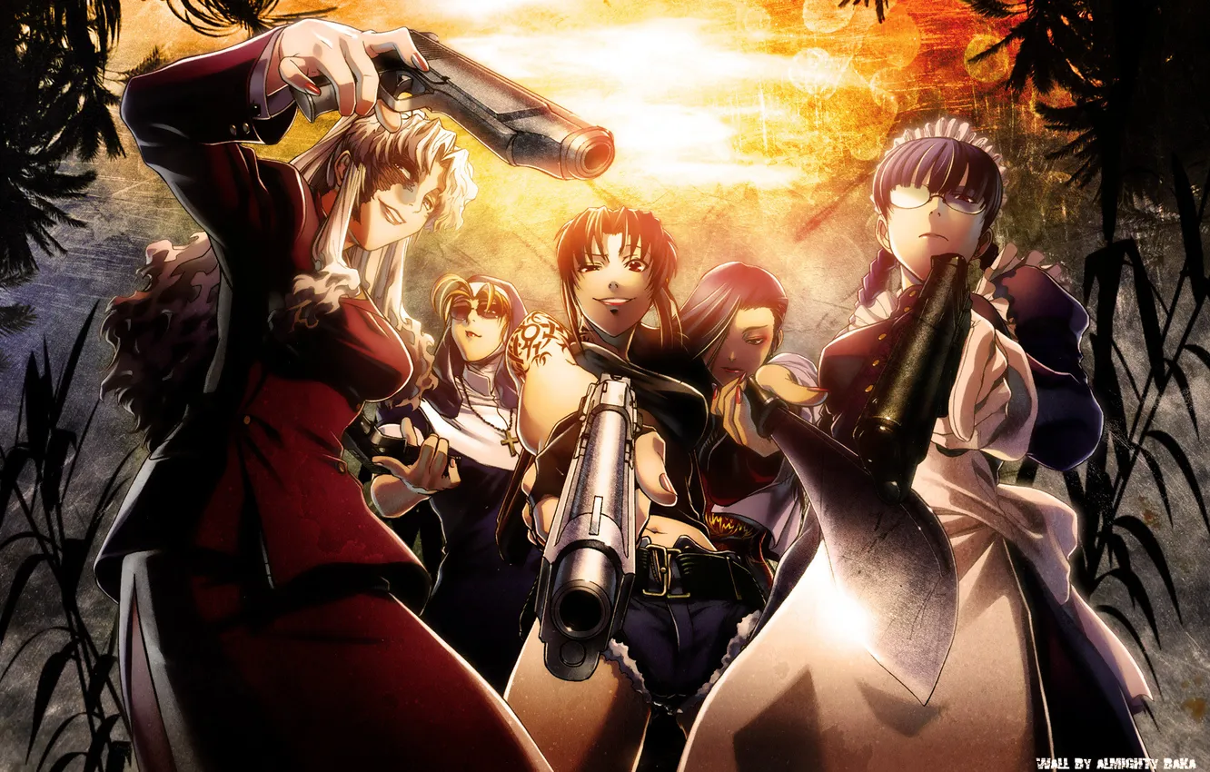 Photo wallpaper weapons, Black Lagoon, Campaign, Revie