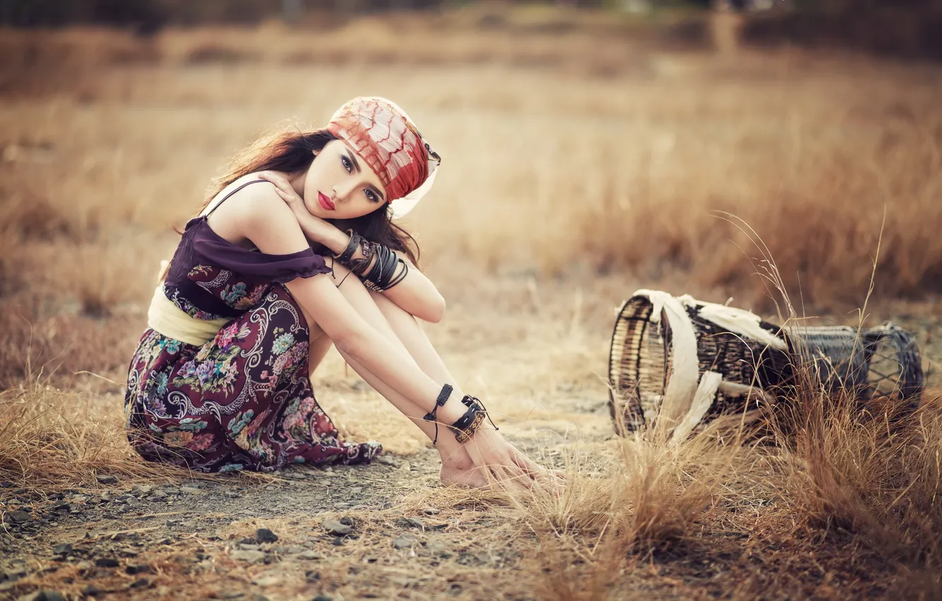 Photo wallpaper look, girl, Asian