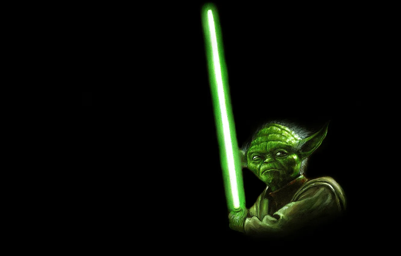 Photo wallpaper green, sword, laser, star wars, star wars, Jedi, yoda, iodine
