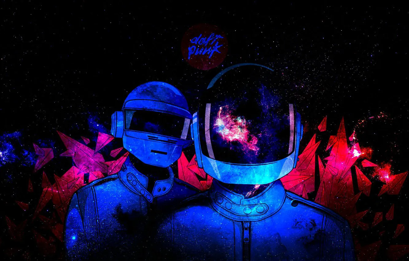 Photo wallpaper space, style, music, background, mask, Daft Punk, Thomas Bangalter, Daft Punk