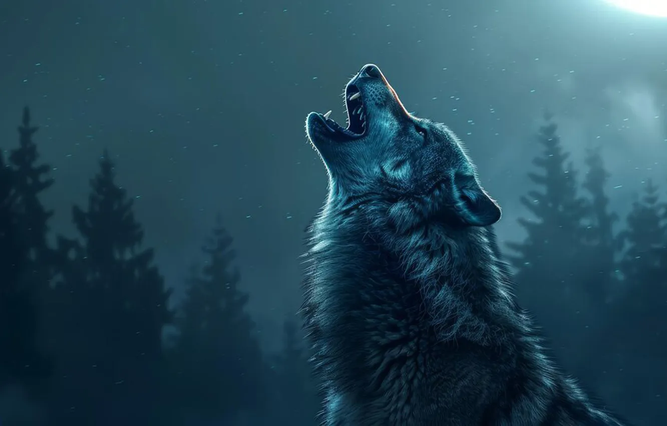 Photo wallpaper Predator, nature, snow, face, animal, wolf, canis lupus, wildlife