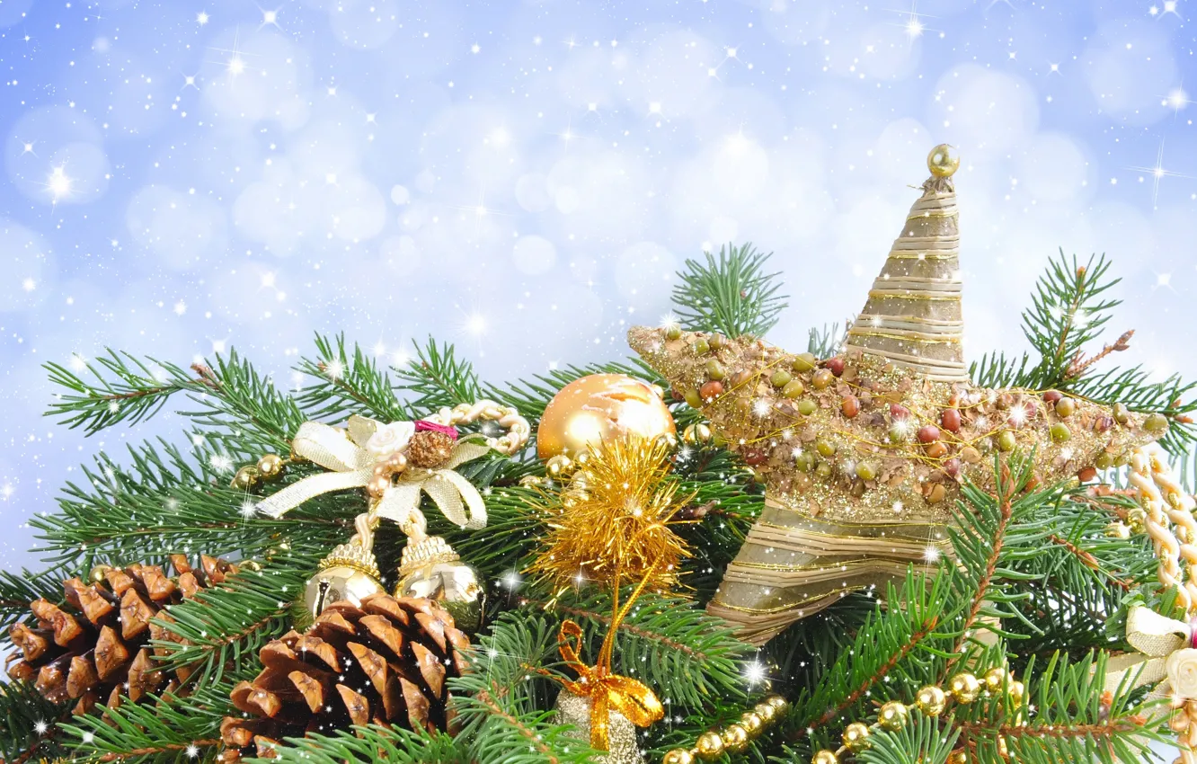 Photo wallpaper balls, decoration, holiday, new year, Christmas, Christmas, New Year