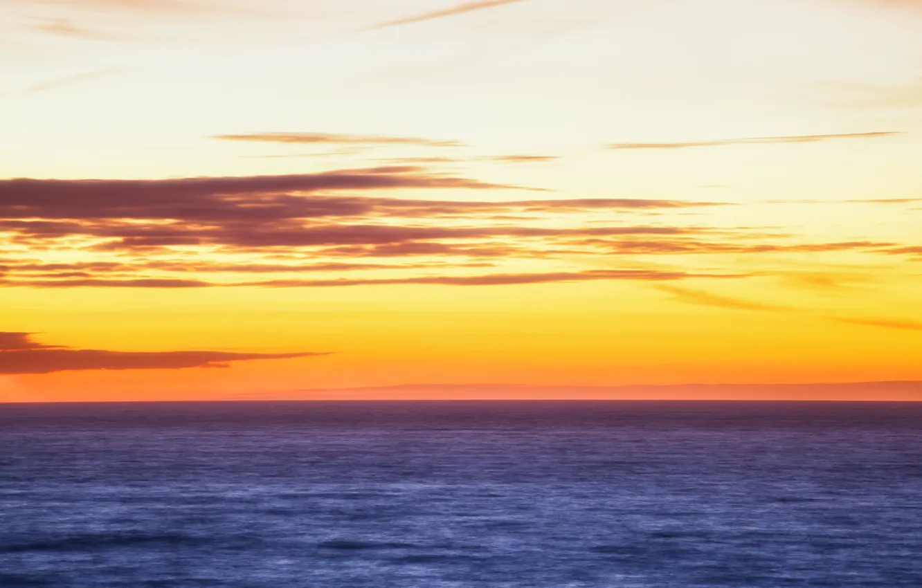 Photo wallpaper sea, sunset, dusk