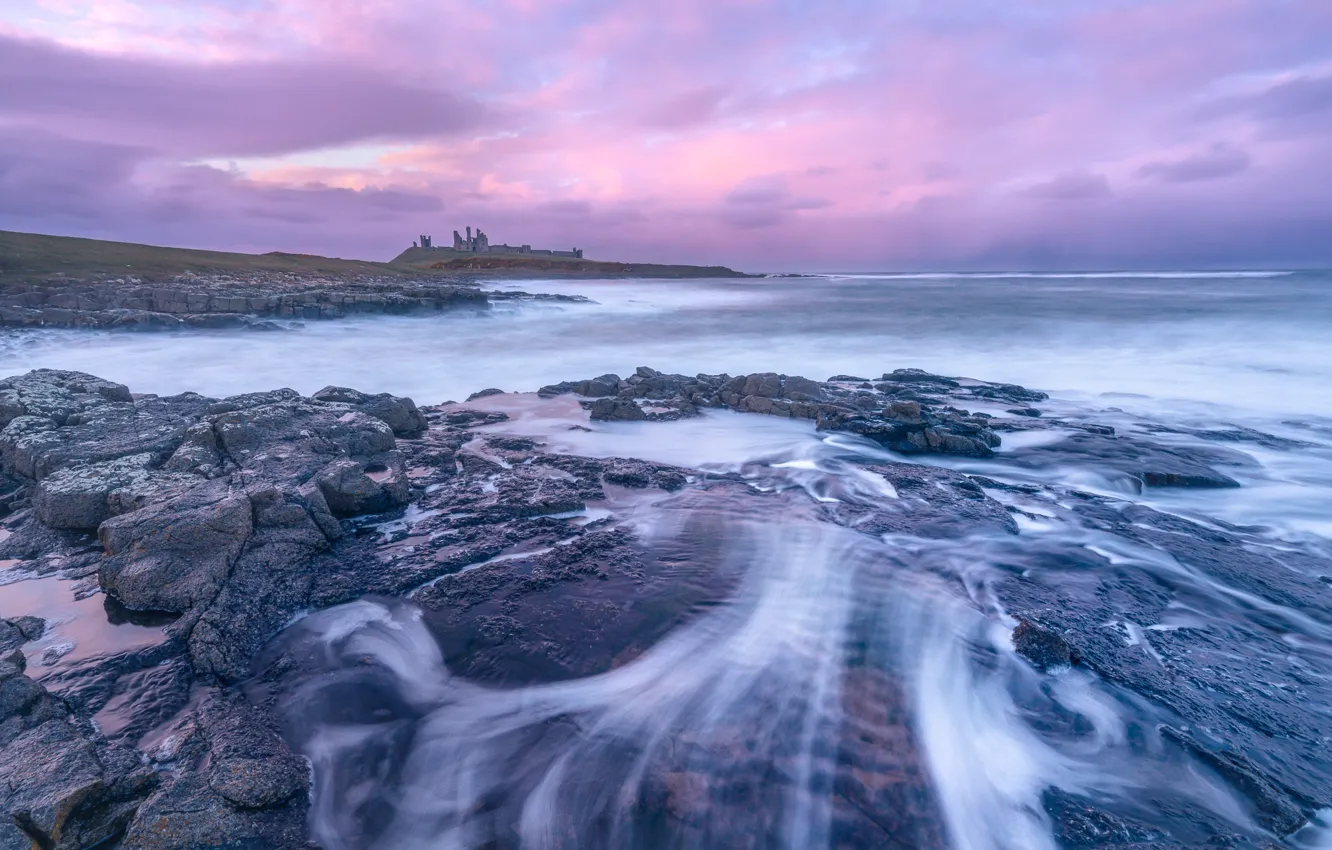 Photo wallpaper sea, castle, shore