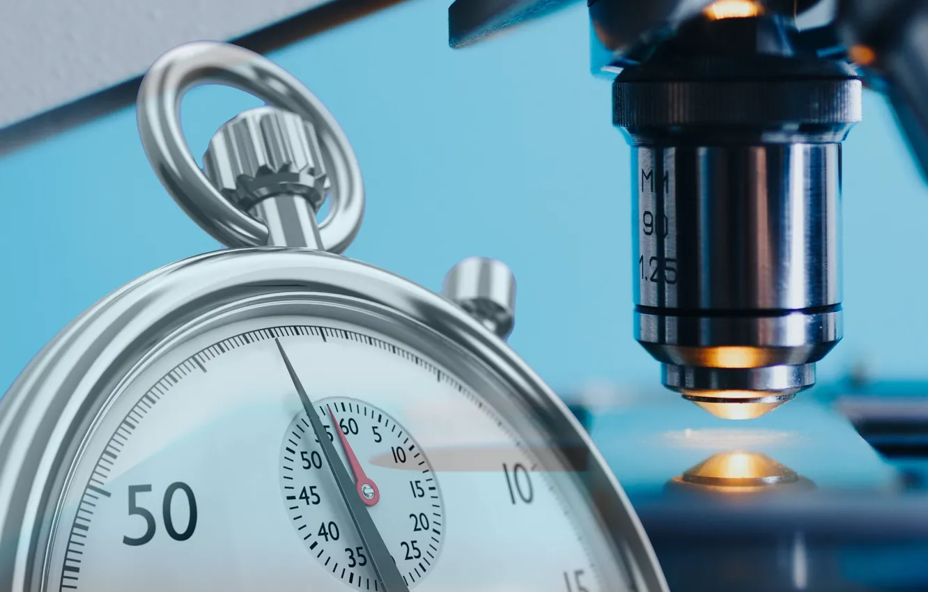 Photo wallpaper time, analysis, microscope, vaccine