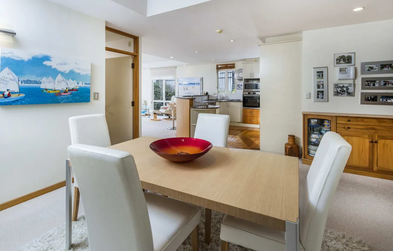 Photo wallpaper design, style, interior, New Zealand, kitchen, Auckland, dining room, Aukland