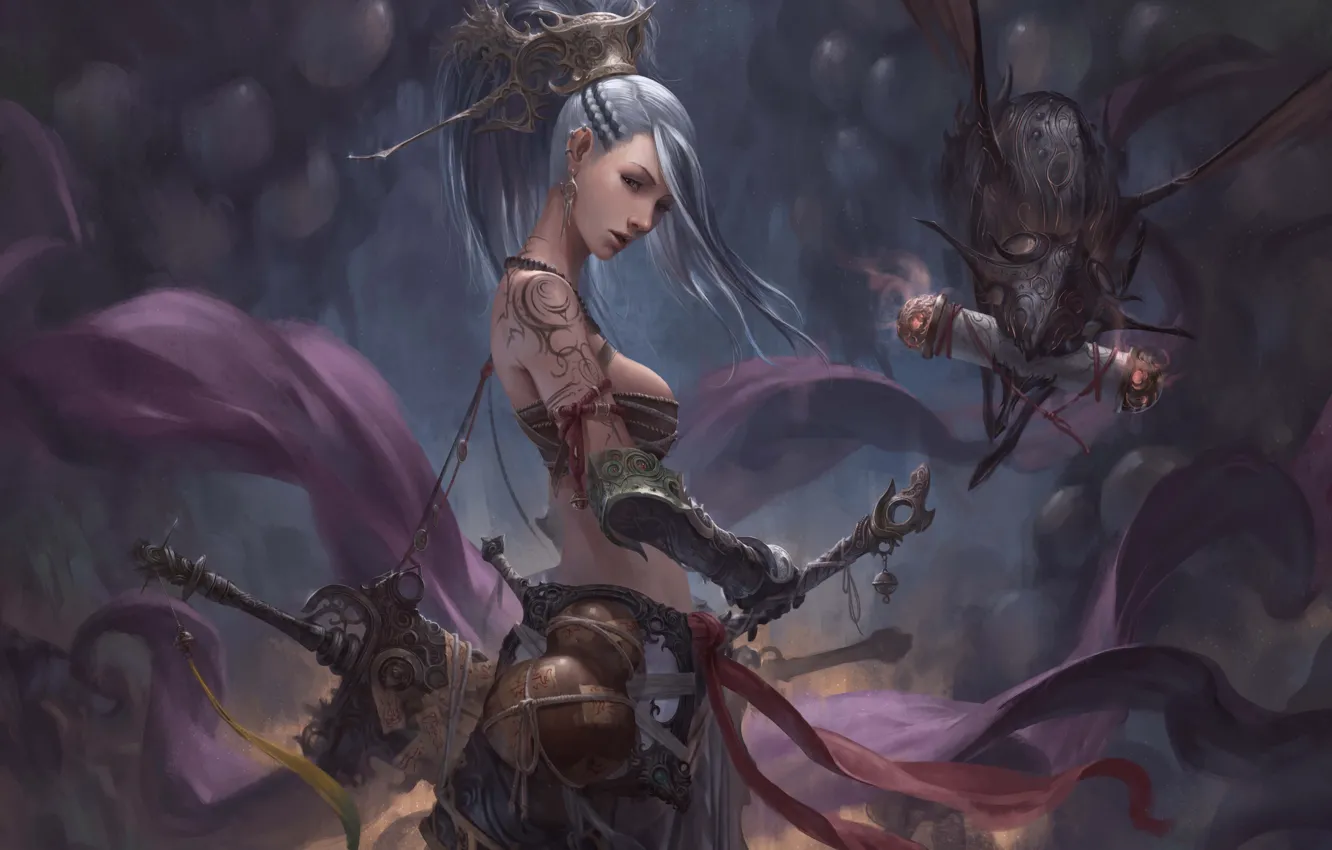 Photo wallpaper girl, weapons, being, warrior, crank, Chin likhui