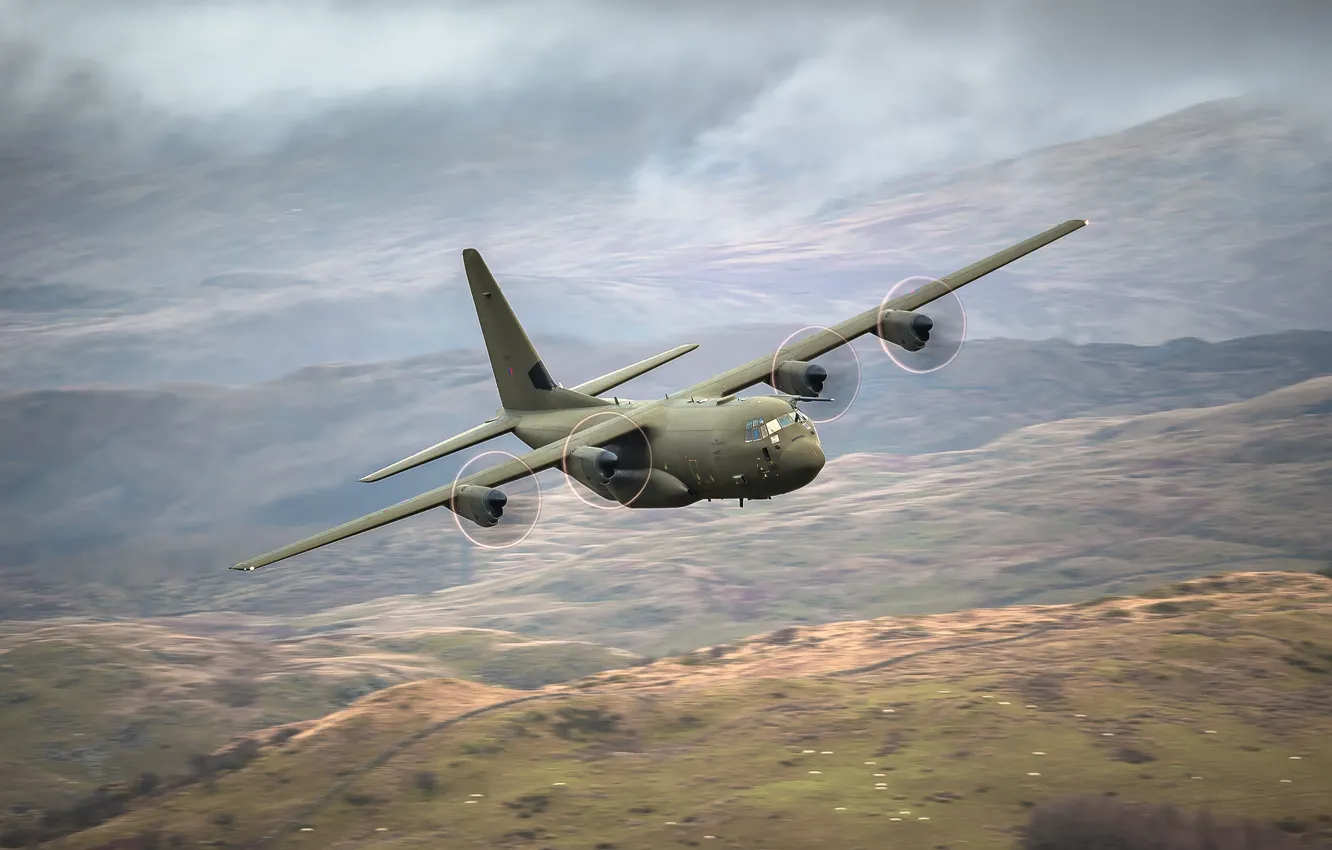 Photo wallpaper the plane, military transport, Lockheed Martin, Super Hercules, C-130J