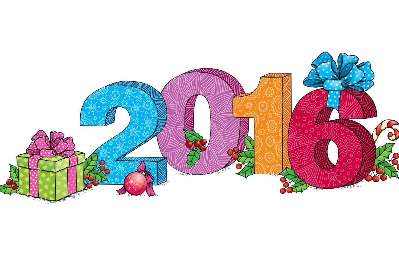 Photo wallpaper gift, new year, Christmas, bow, New Year, gift, bow, 2016