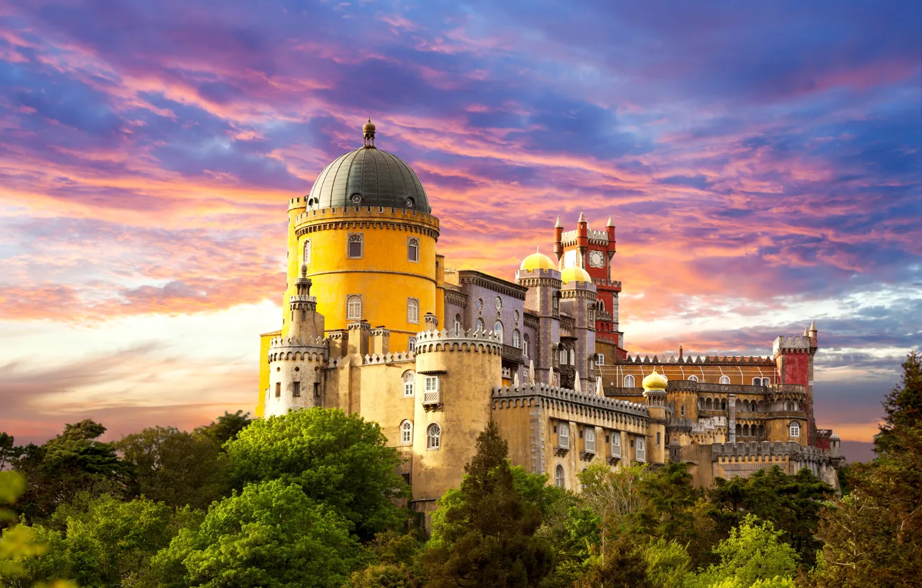 Photo wallpaper castle, Portugal, Pena Palace, Sintra