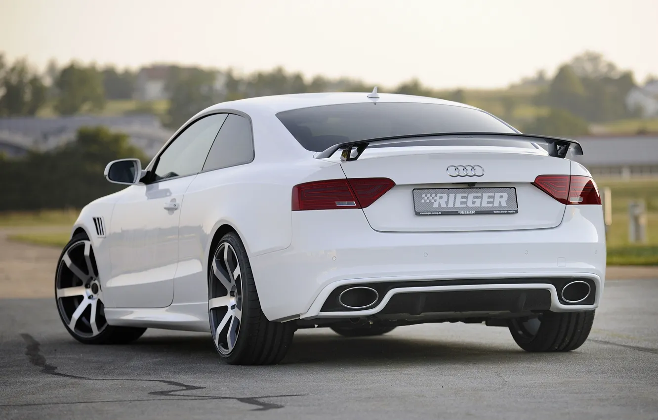 Photo wallpaper white, background, Audi, tuning, coupe, Audi, drives, rear view