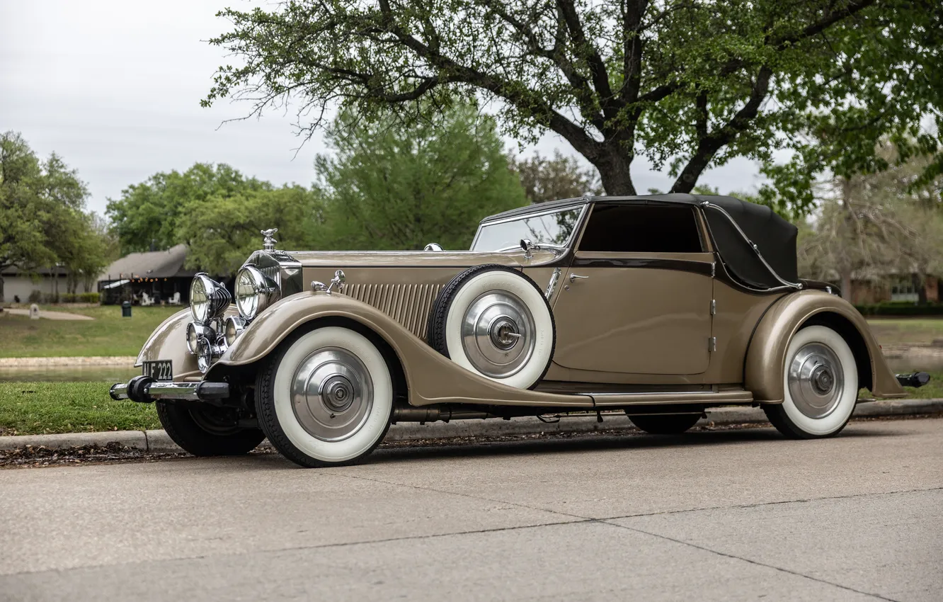 Photo wallpaper Continental, Rolls-Royce, Phantom II, retro cars, 1933, Drophead Coupe, Retro Cars, by Thrupp & Maberly