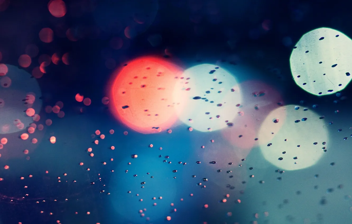 Photo wallpaper glass, drops, light, lights, texture