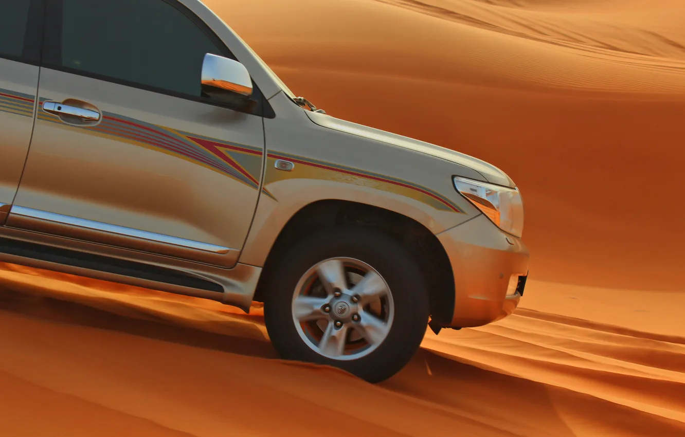 Photo wallpaper sand, machine, desert, SUV, toyota, sand, desrt