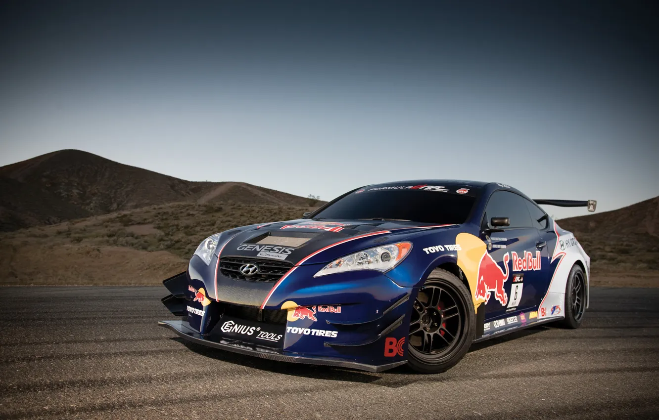 Photo wallpaper road, auto, Rally, hyundai genesys