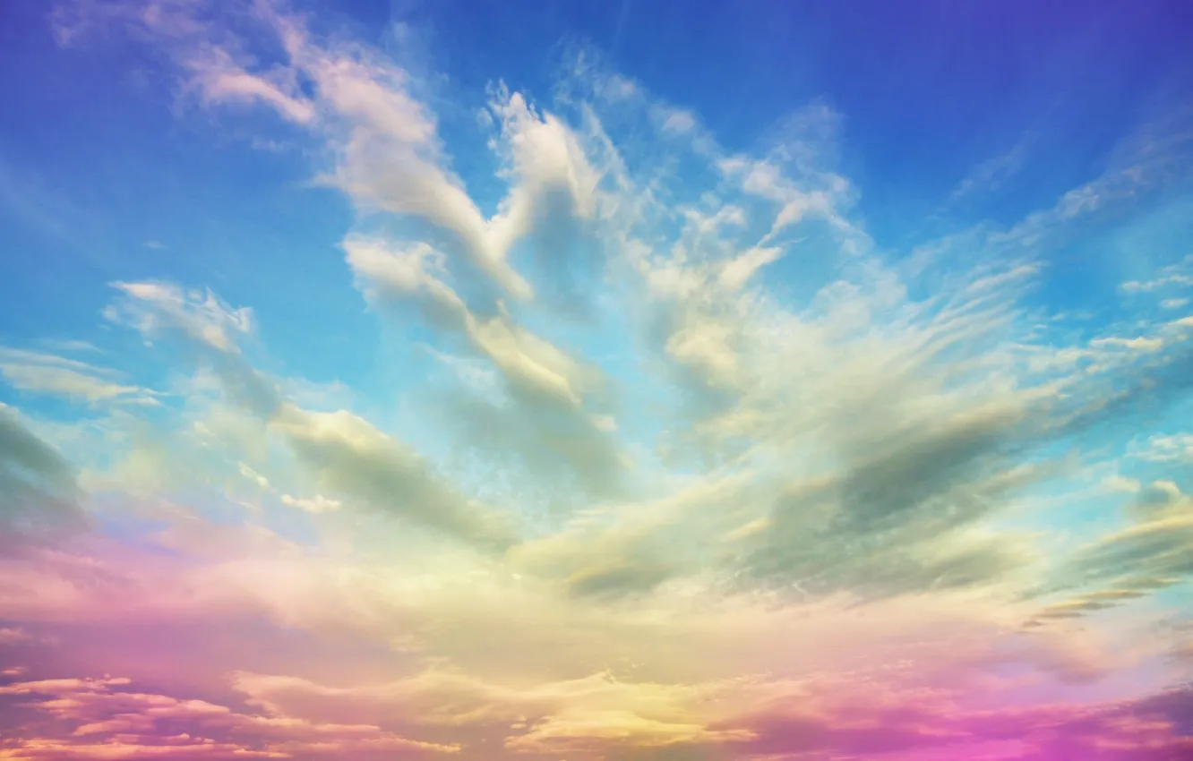 Photo wallpaper clouds, sunset, dawn, The sky