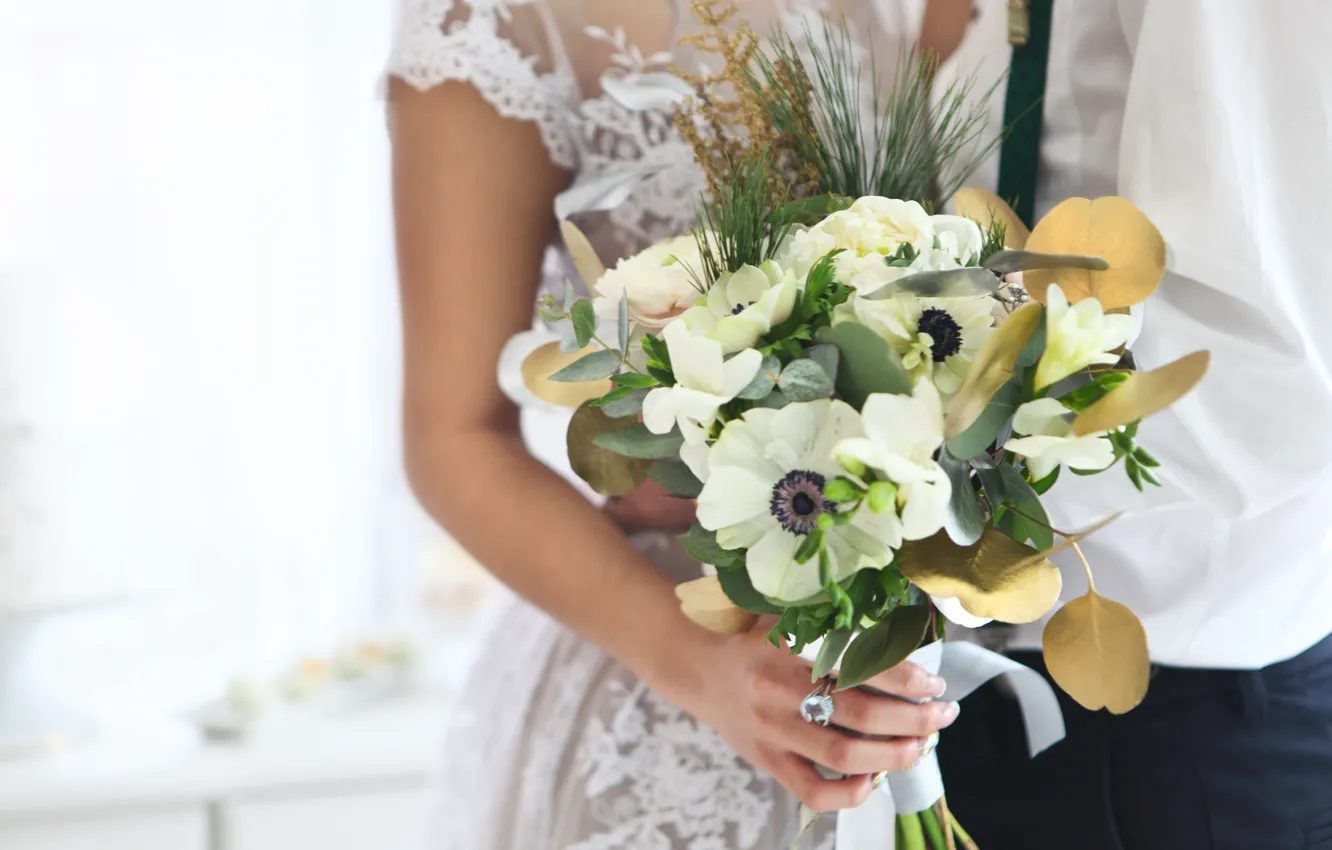 Photo wallpaper bouquet, the bride, wedding, bouquet, wedding, bride