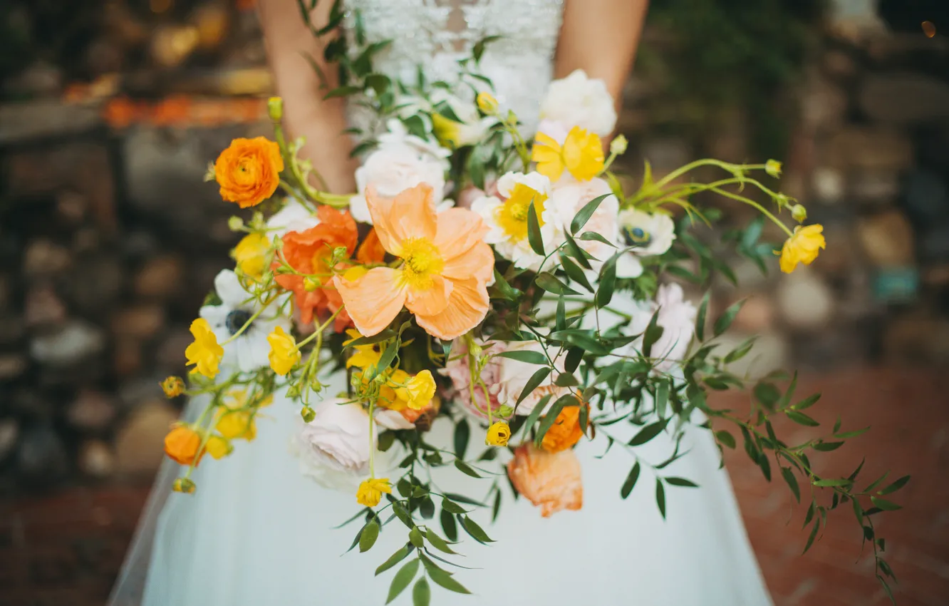 Photo wallpaper flowers, bouquet, wedding