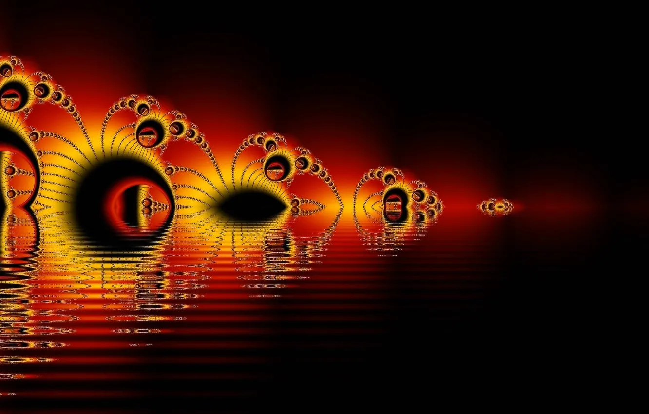 Photo wallpaper reflection, pattern, fractal