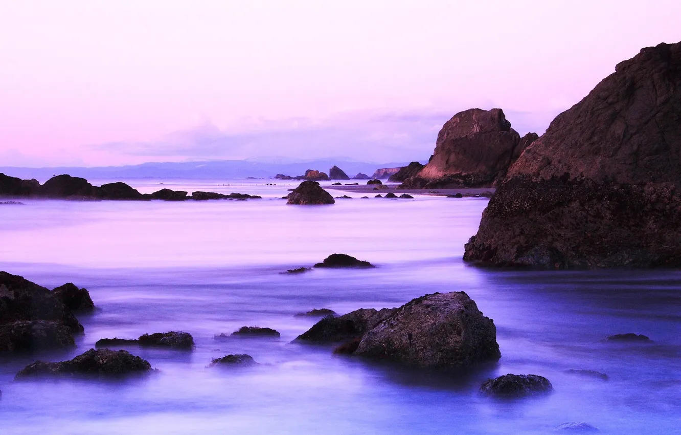 Photo wallpaper water, stones, shore